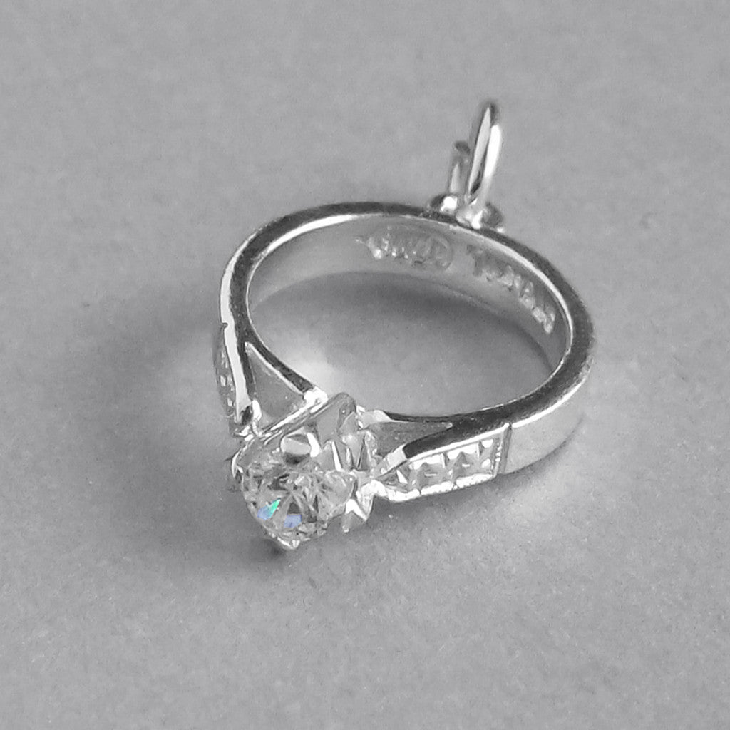 solitaire engagement charm