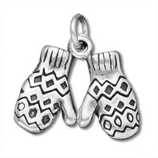 Pair of Mittens Charm Sterling Silver Pendant