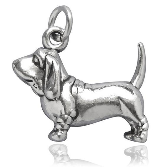 basset hound dog charm