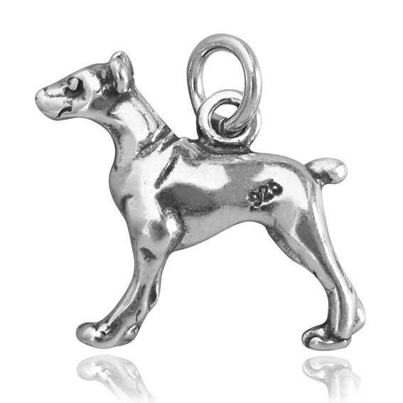 Sterling Silver Dobermann Pinscher Dog Charm