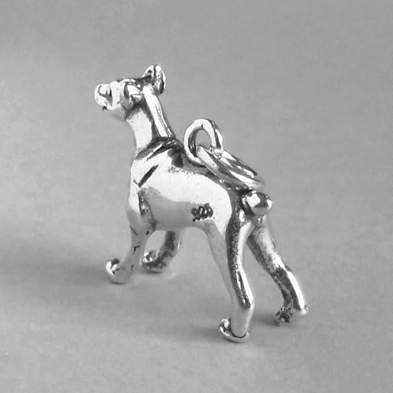 Sterling Silver Dobermann Pinscher Dog Charm Pendant