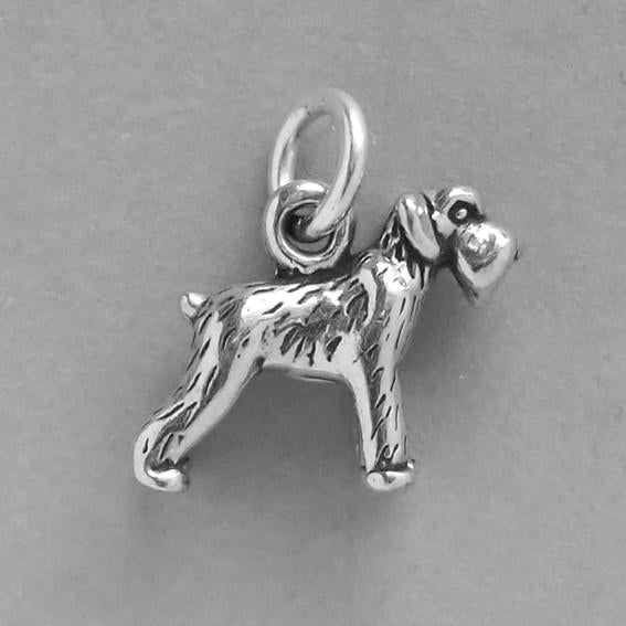 Schnauzer dog charm sterling silver | Charmarama