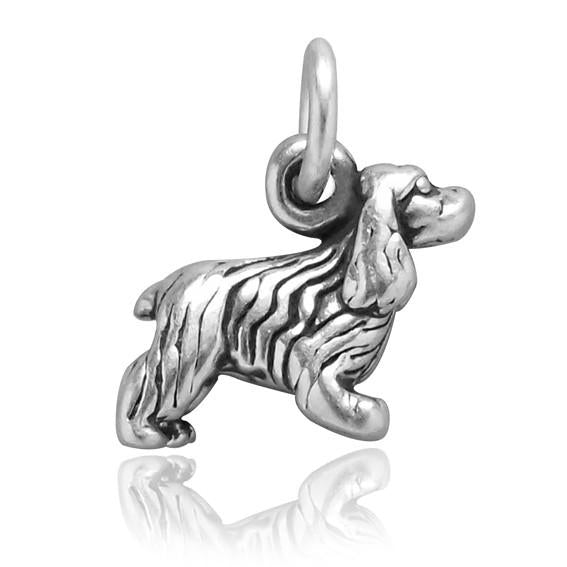 Sterling silver cocker spaniel dog charm