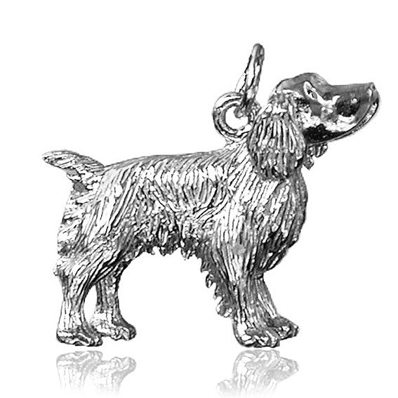 Sterling Silver Springer Spaniel Dog Charm Pendant