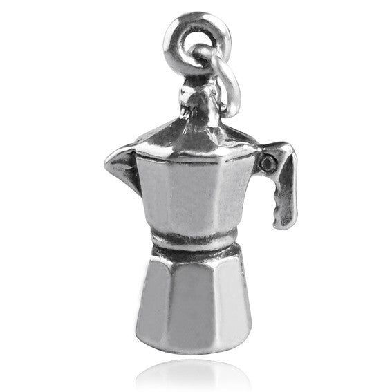 Sterling Silver Coffee Pot Charm | Silver Star Charms