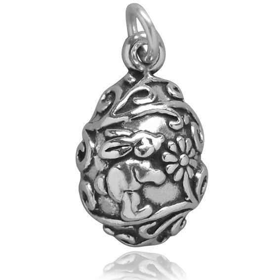Sterling silver Easter egg charm pendant | Charmarama