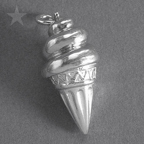 Ice cream cone charm sterling silver or gold pendant | Silver Star Charms