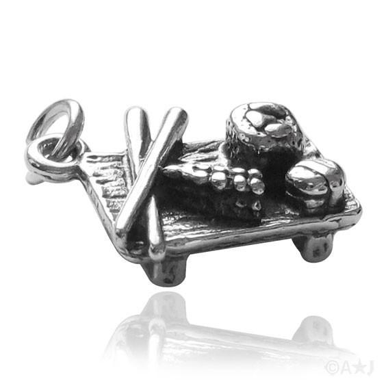 Sterling Silver Sushi and Chopsticks Charm