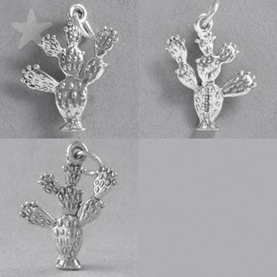 Cactus Charm Sterling Silver Pendant | Charmarama