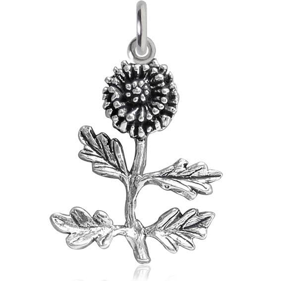 Sterling Silver Dandelion Flower Charm