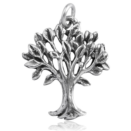 Sterling Silver Leafy Tree Charm