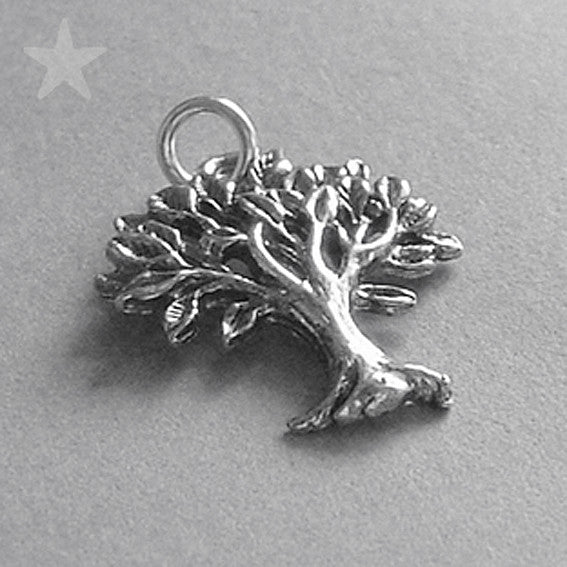 Sterling Silver Leafy Tree Charm