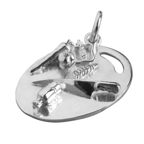 Sterling Silver Vegetables on Chopping Board Charm