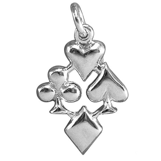 Sterling Silver or Gold Playing Cards Suit Symbol Charm