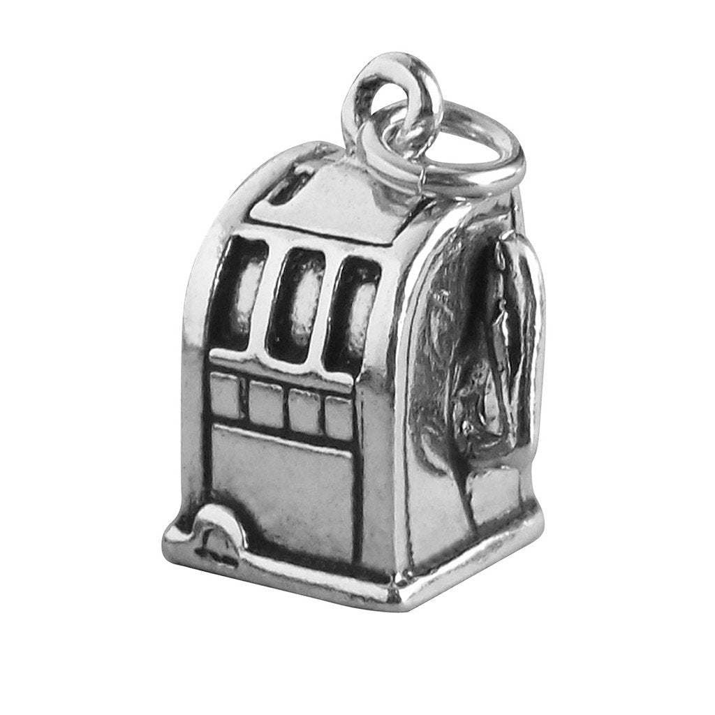 Poker Fruit Slot Machine Charm Sterling Silver Pendant | Charmarama