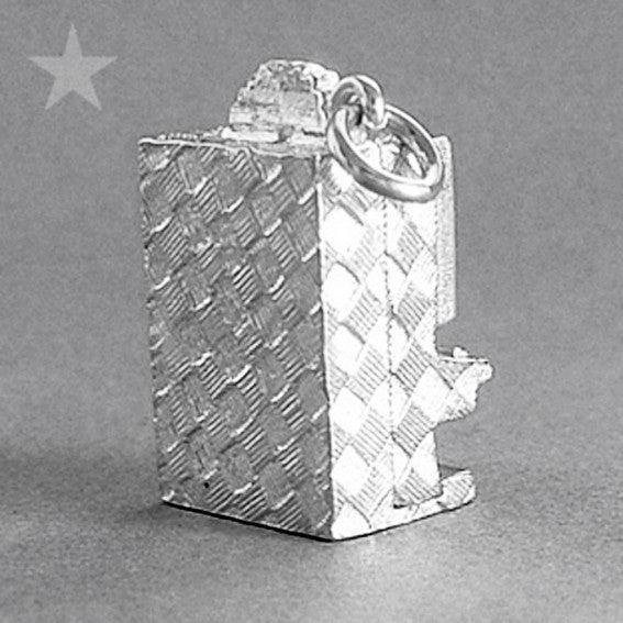 Poker Slot Machine Charm in Sterling Silver or Gold