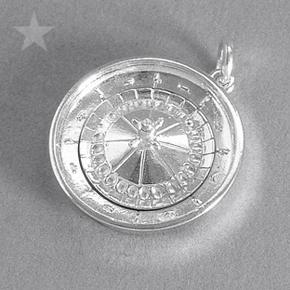 Roulette Wheel Charm Sterling Silver or Gold