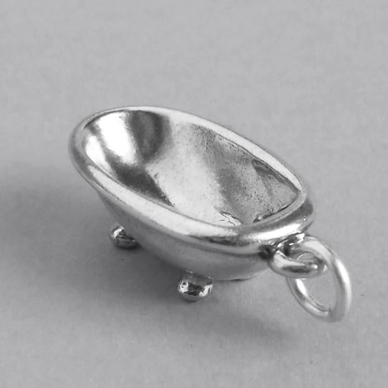 Claw foot bath tub charm sterling silver pendant