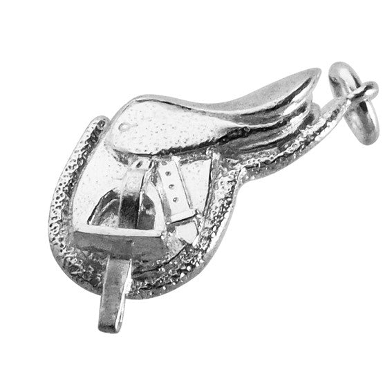 Horse Riding Saddle Charm in Sterling Silver or Gold