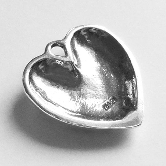 Ornate Heart Charm Pendant in Sterling Silver