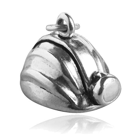 Miner's hard hat with safety torch sterling silver charm pendant