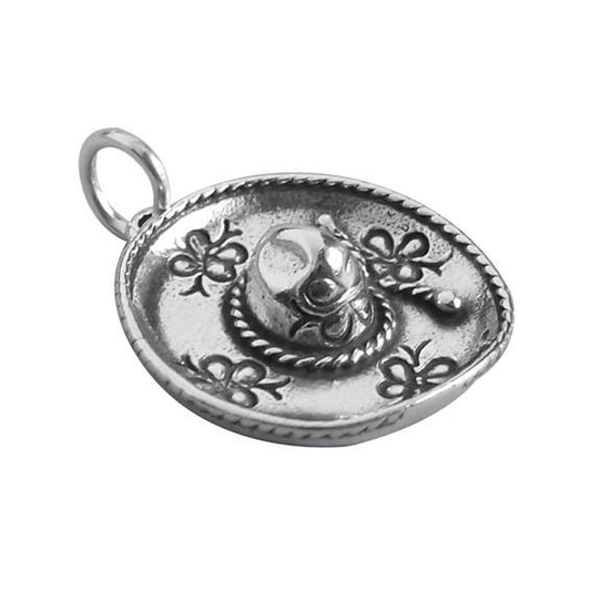 Sterling Silver Mexican Sombrero Hat Charm Pendant