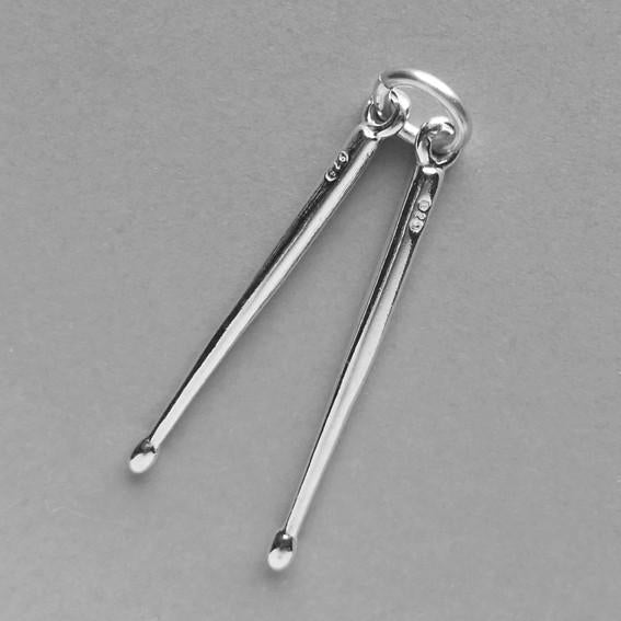 Drumsticks Pendant in Sterling Silver or Gold