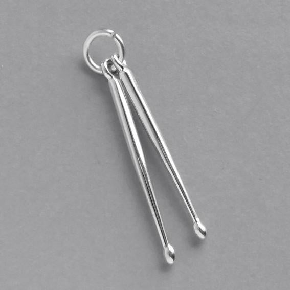 Drumsticks Charm in Sterling Silver or Gold
