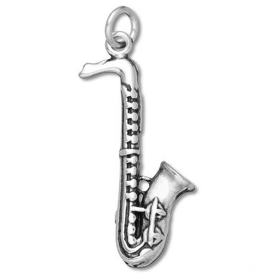 Saxophone Charm Sterling Silver Music Pendant | Charmarama