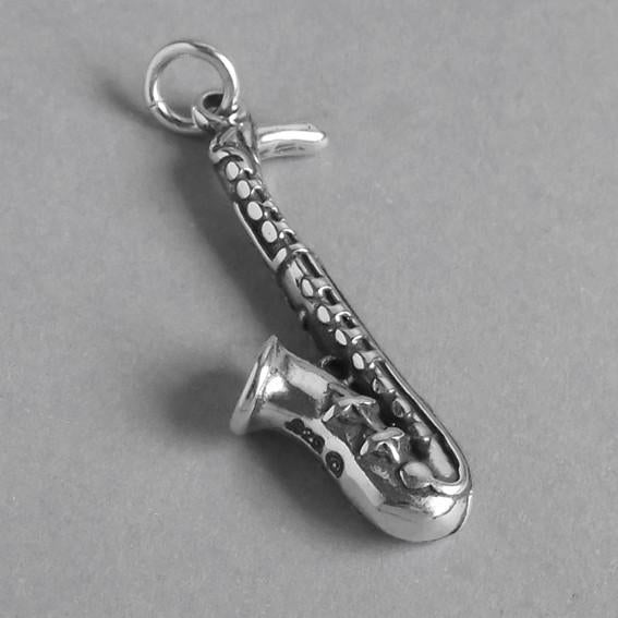 Saxophone Charm Sterling Silver Music Pendant | Charmarama