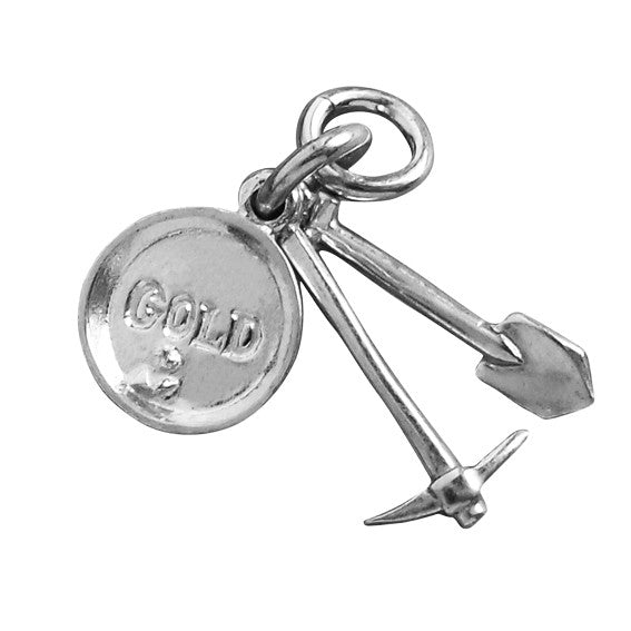 Sterling Silver Gold Panning Tools Charm