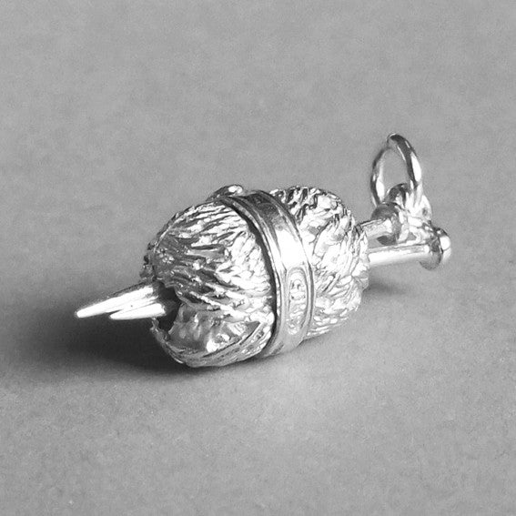 Knitting Charm Wool and Needles | Sterling Silver or Gold – Charmarama