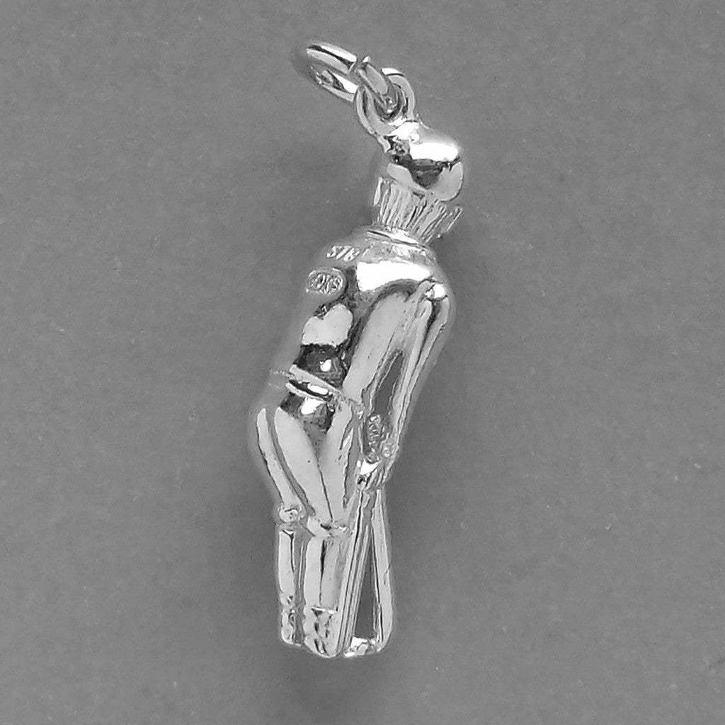 Cricketer charm sterling silver or gold pendant | Silver Star Charms