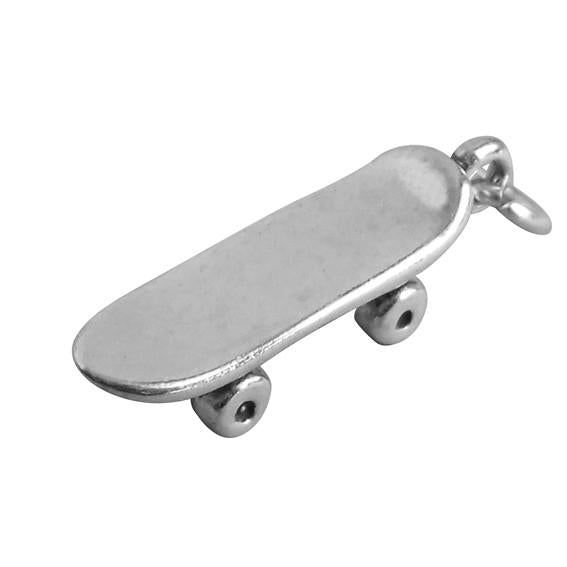 Skateboard charm sterling silver pendant | Charmarama