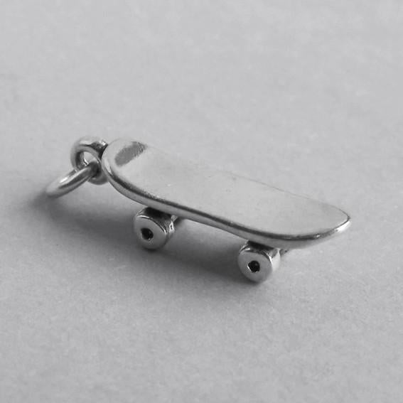 Skateboard charm sterling silver pendant