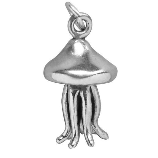 Jellyfish Charm Sterling Silver Sea Life Pendant | Charmarama