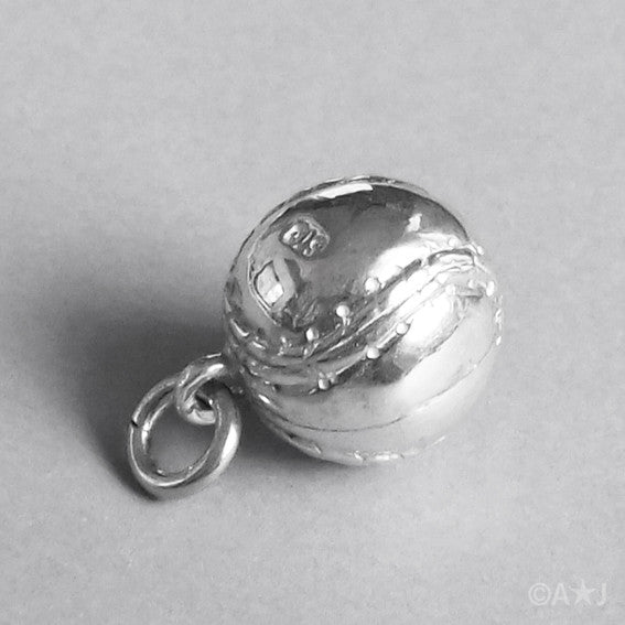 Baseball Charm Pendant in Sterling Silver or Gold