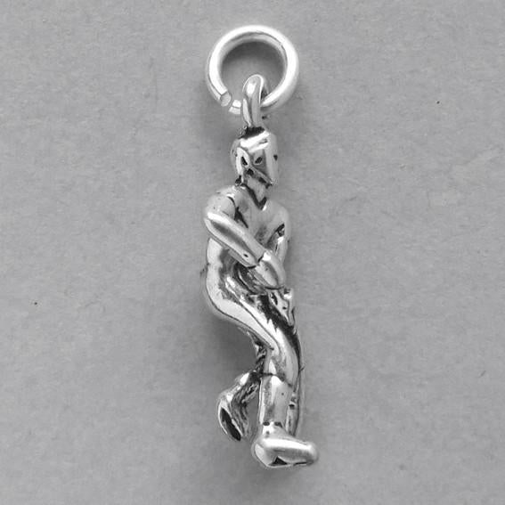 Ice Hockey Player Charm Sterling Silver 925 Pendant