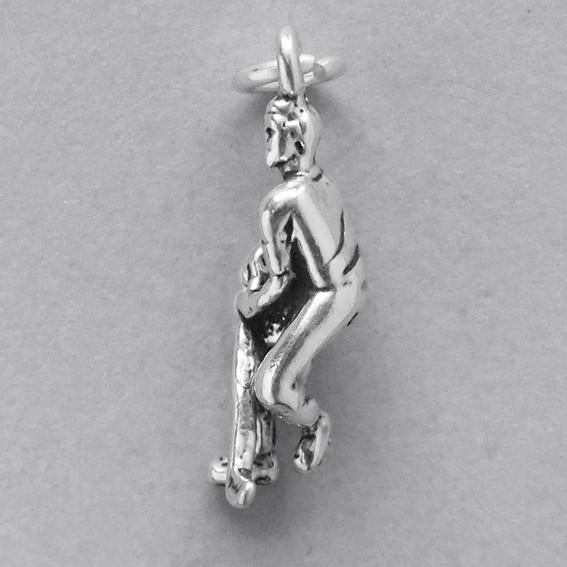 Ice Hockey Player Charm Sterling Silver 925 Pendant