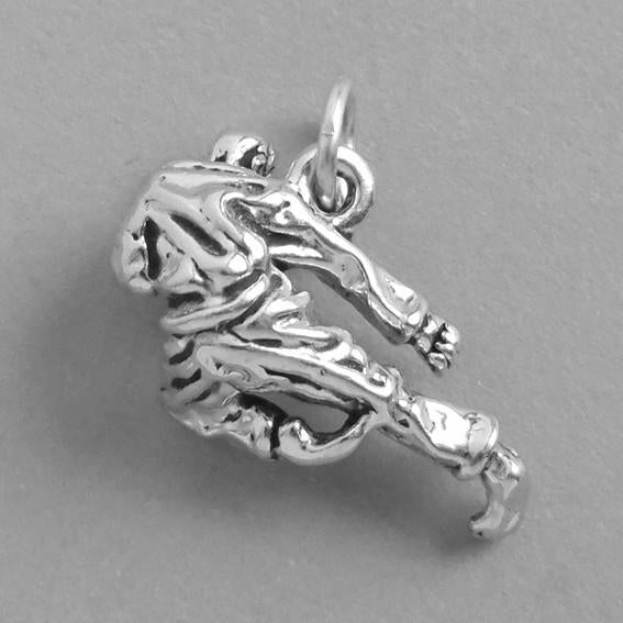 Sterling Silver Martial Arts Charm Pendant