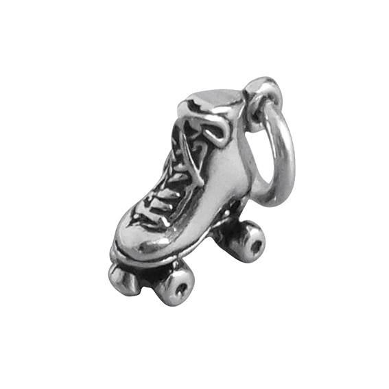 Roller Skate Shoe Charm Sterling Silver 925 Pendant