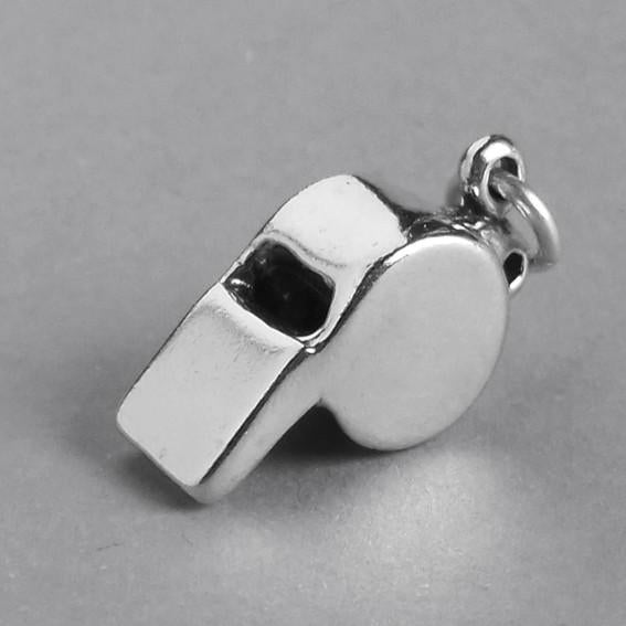 Whistle charm sterling silver sport pendant