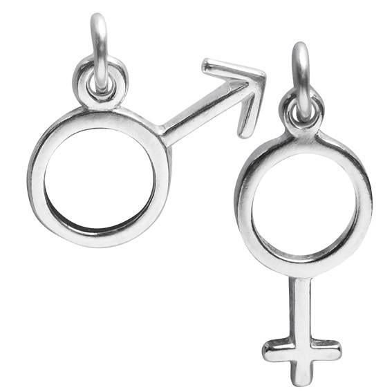 925 Silver Sterling Gender Symbol Charm Pendant