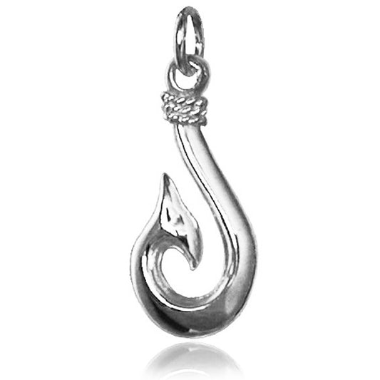 Maori Fish Hook Charm in Sterling Silver or Gold | Silver Star Charms