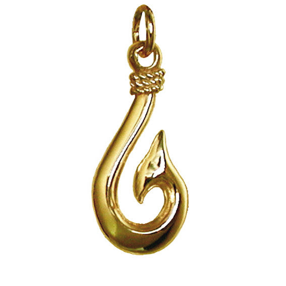 Maori Fish Hook Pendant in Sterling Silver or Gold