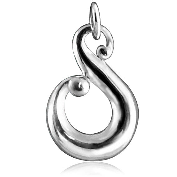 Koru Maori NZ Symbol Charm in Sterling Silver or Gold | Silver Star Charms