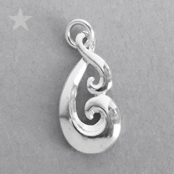 Koru Maori NZ Symbol Pendant in Sterling Silver or Gold