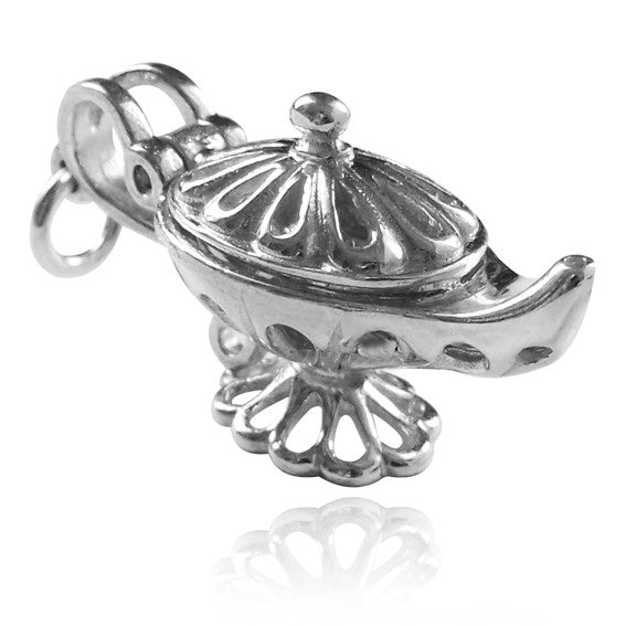 Genie Lamp Charm in Sterling Silver or Gold