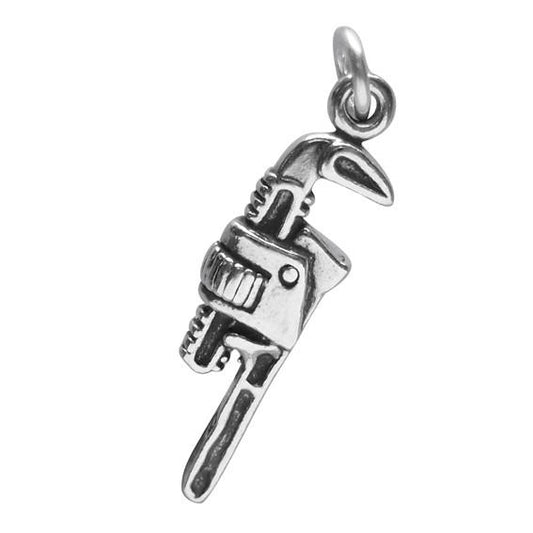 Adjustable Spanner Monkey Wrench Tool Charm in .925 Sterling Silver | Charmarama