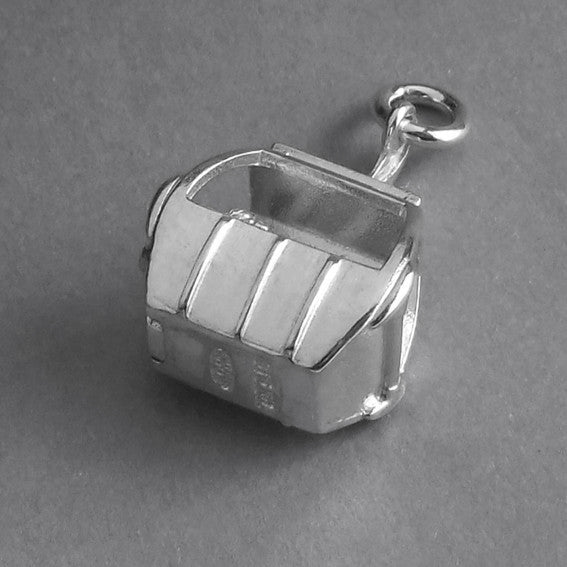 Ski Gondola Charm Sterling Silver or Gold Skiing Pendant | Silver Star Charms
